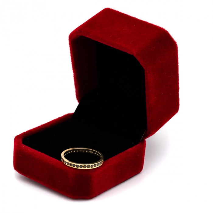 Inel aur galben 14K cu zirconia neagră – model Tennis [3]