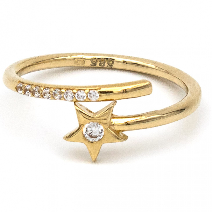 Inel Tip Cui cu Stea din aur galben 14K – GOLD PIC [1]