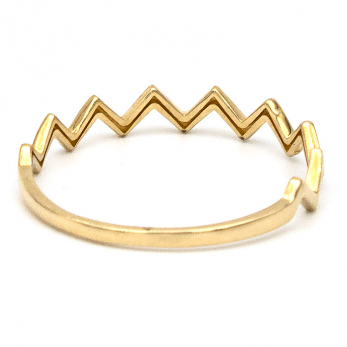 Inel din aur galben 14K cu formă zig-zag – design modern GOLD PIC [7]
