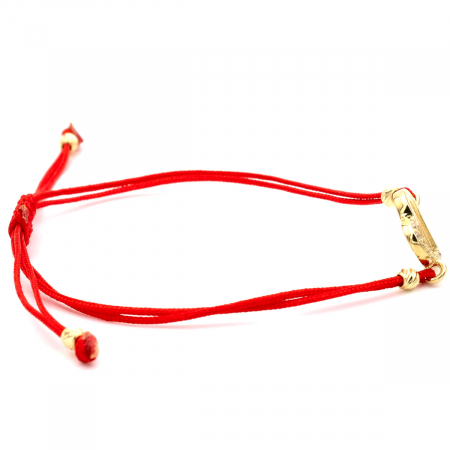 Brățară aur 14K cu inimă și șnur roșu – model Amore [4]