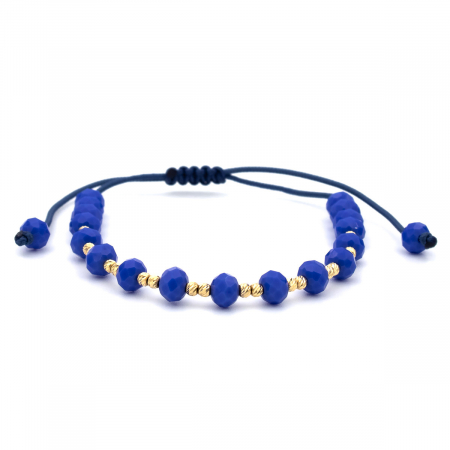 Bratari - brățară Azura din aur 14K cu pietre albastre și șnur reglabil