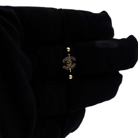 Brățară Royal Sign Aur 14K – șnur negru, unisex [2]