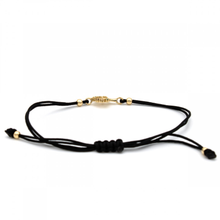 Brățară Copacul Vieții din aur 14K cu șnur negru [7]