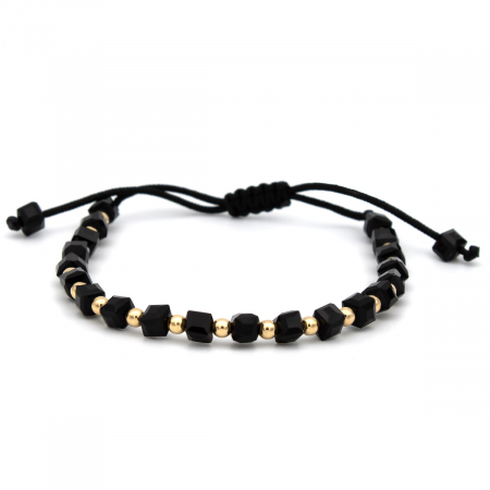 Bratari - Brățară Urban Grace cu bile Aur 14K – stil elegant, șnur negru