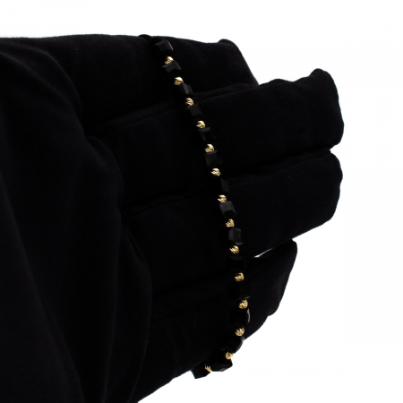 Brățară Black Pulse cu Bile Aur 14K și șnur negru - unisex [2]