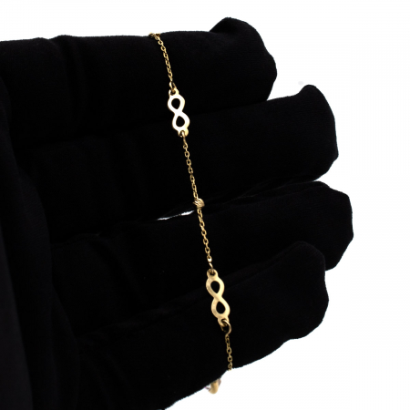 Brățară simplă din aur galben 14K cu simbol infinit – Infinity Chic [2]