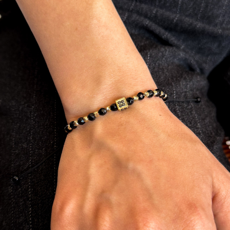 Brățară Nero Cube din aur 14K cu onix și pietre negre [1]