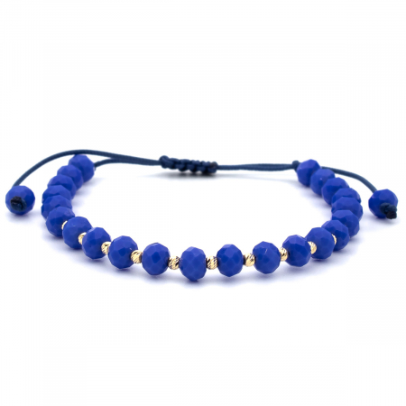 Bratari - Brățară cu șnur indigo și elemente aur 14K – model unisex GOLD PIC