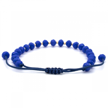 Brățară cu șnur indigo și elemente aur 14K – model unisex GOLD PIC [6]