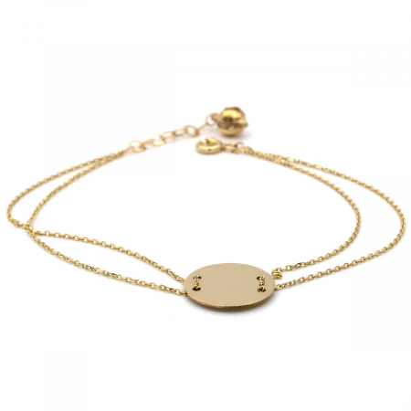 Bratari - Brățară Linea aur 14K cu bănuț și lanț dublu