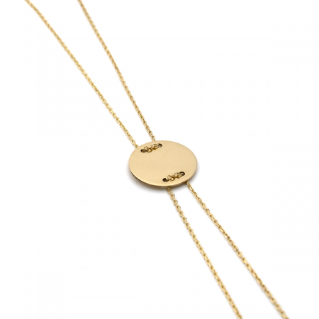 Brățară Linea aur 14K cu bănuț și lanț dublu [4]