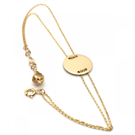 Brățară Linea aur 14K cu bănuț și lanț dublu [5]