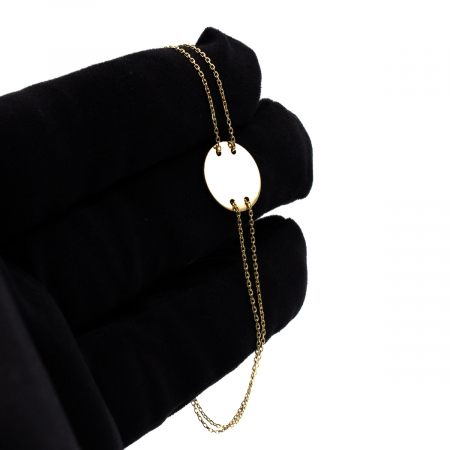 Brățară Linea aur 14K cu bănuț și lanț dublu [1]
