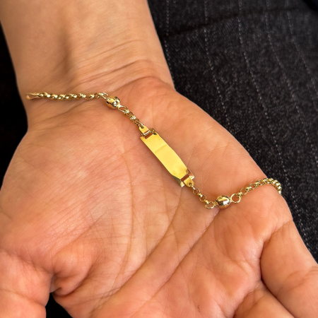 Brățară aur galben 14K pentru copii, model plăcuță [1]