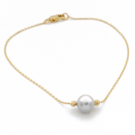Bratari - Bratara Perla Alba Aur 14k