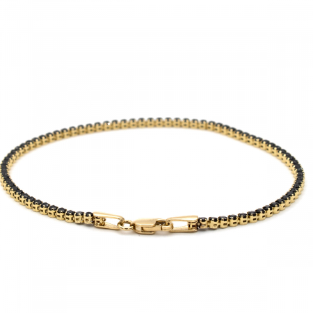 Brățară Tennis Midnight aur 14K cu zirconii negre – unisex [2]