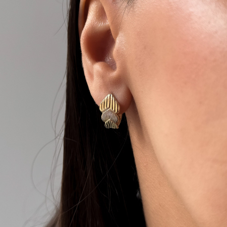 Cercei 3 Inimi Aur 14k [1]