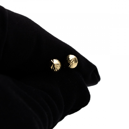 Cercei aur 14K Pearl cu suprafață texturată, lucioasă [4]