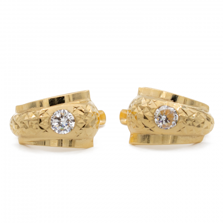 Cercei cu Model si Piatra Aur 14k