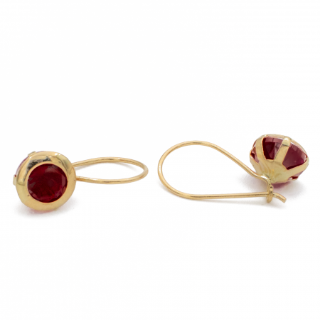 Cercei cu Piatra Rosie Aur 14k [2]