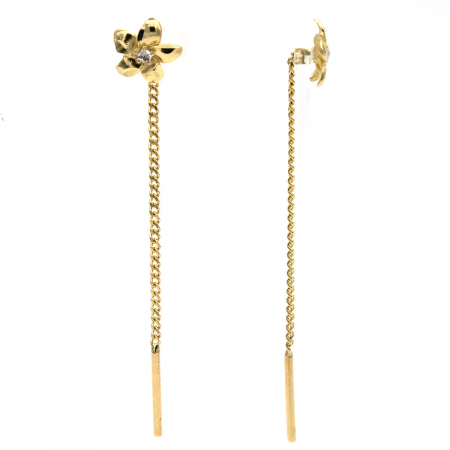 Cercei aur 14K cu floare și piatră zirconia – model Florali [1]