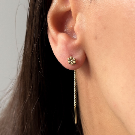 Cercei aur 14K cu motiv floral și design delicat – model Petale [2]