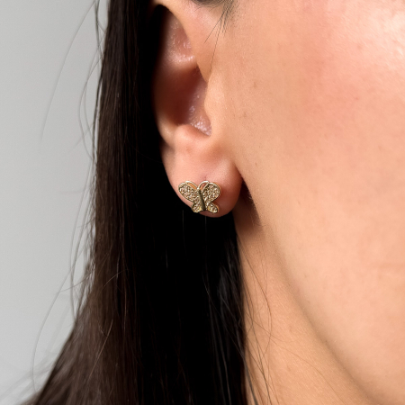 Cercei fluturaș din aur 14K cu zirconii – model Magic Butterfly [2]