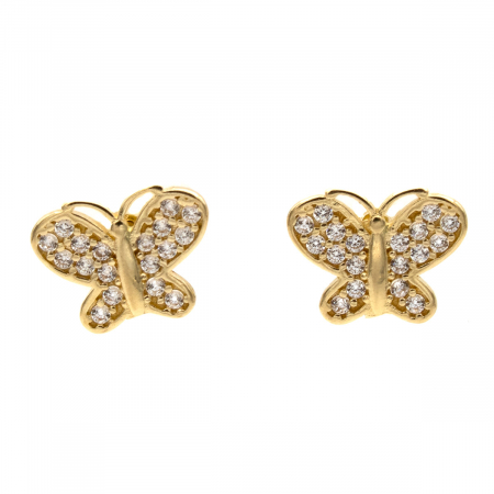 Cercei - Cercei fluturaș din aur 14K cu zirconii – model Magic Butterfly