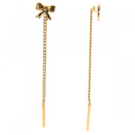 Cercei fundiță din aur 14K cu lanț – model delicat și elegant [1]