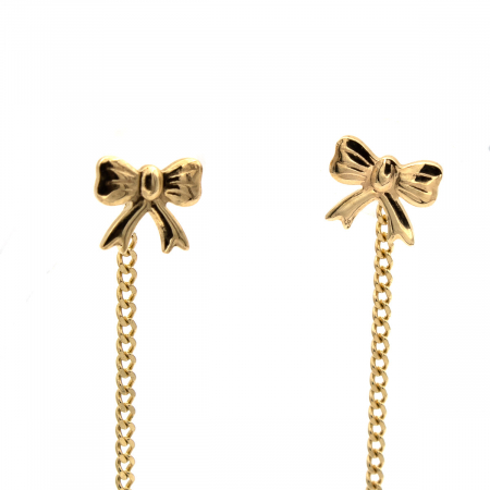 Cercei fundiță din aur 14K cu lanț – model delicat și elegant [3]