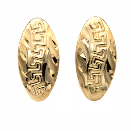 Cercei - Cercei Hera aur galben 14K cu model gravat