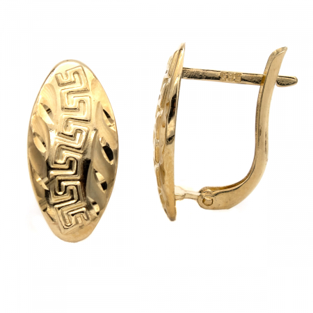 Cercei Hera aur galben 14K cu model gravat [1]