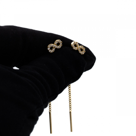 Cercei din aur galben 14K cu simbol infinit  – model Infinite Touch [4]