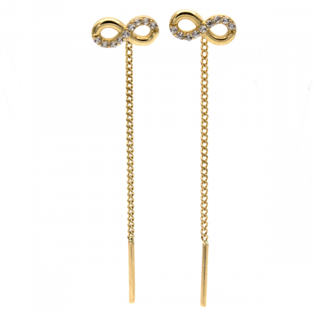 Cercei aur 14K cu simbol infinit și pietre zirconia – model Elegant Infinity [0]
