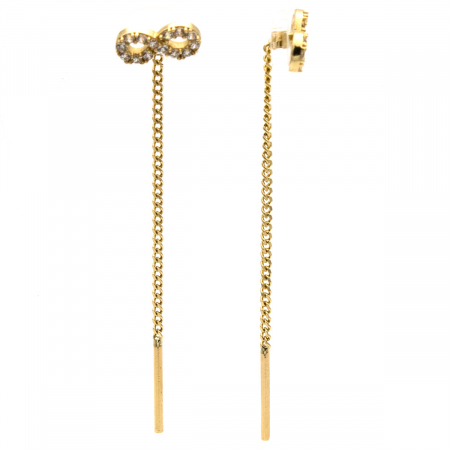 Cercei din aur galben 14K cu simbol infinit  – model Infinite Touch [1]