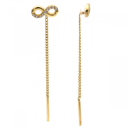 Cercei aur 14K cu simbol infinit și pietre zirconia – model Elegant Infinity [1]