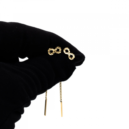 Cercei aur 14K cu simbol infinit și lanț fin – model Infinity [4]