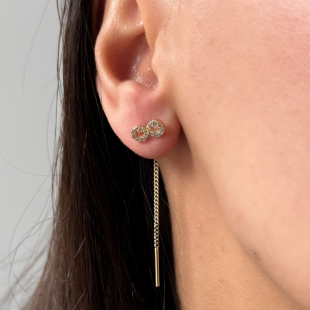 Cercei din aur galben 14K cu simbol infinit  – model Infinite Touch [2]
