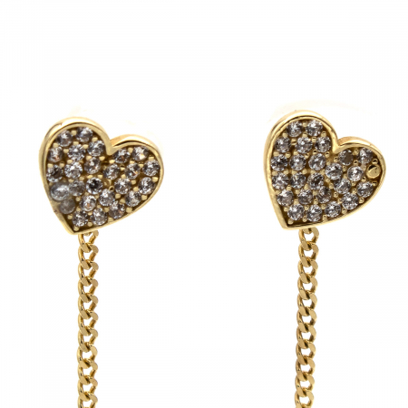 Cercei inimă din aur galben 14K cu zirconii – model Love Glow [3]