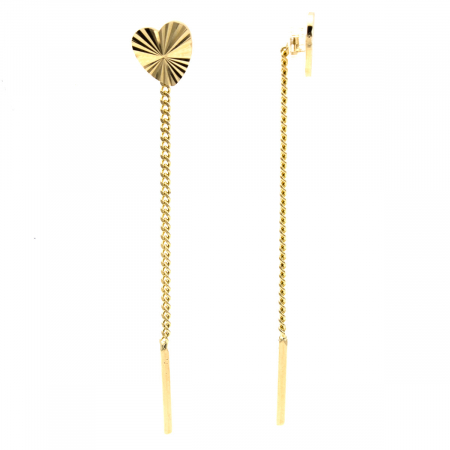 Cercei inimă texturată Aur 14K – model Radiant Heart [1]