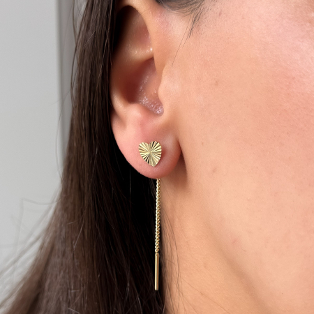Cercei inimă texturată Aur 14K – model Radiant Heart [2]