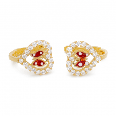 Cercei - Cercei Inima si Fluture Aur 14k