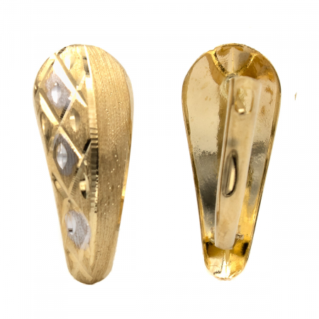 Cercei Mosaic aur 14K galben și alb model geometric [2]
