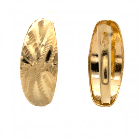Cercei Opalina aur galben 14K ovali, model texturat [2]
