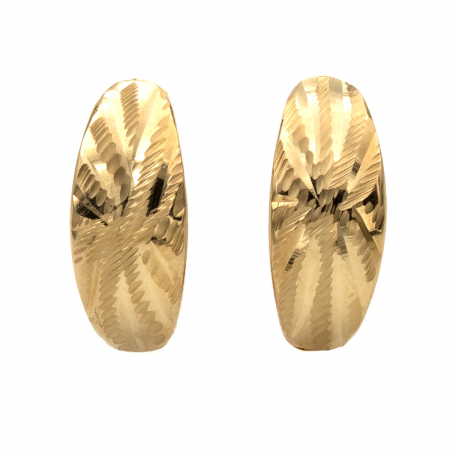 Cercei - Cercei Opalina aur galben 14K ovali, model texturat