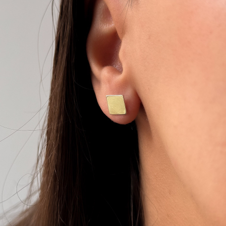 Cercei pătrați aur 14K Square, design geometric simplu [2]