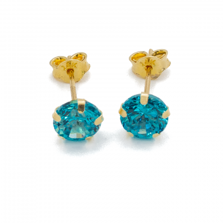 Cercei - Cercei Piatra Albastra Zirconia Aur 14k