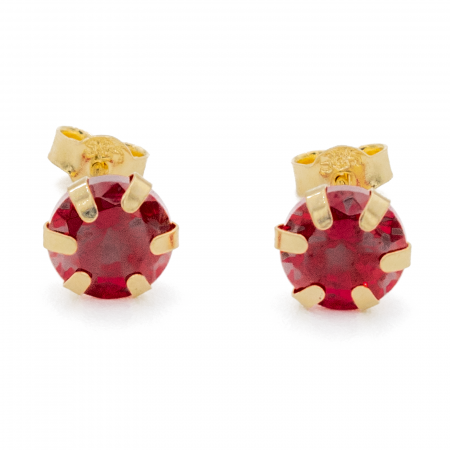 Cercei - Cercei Piatra Rosie Zirconia Aur 14k