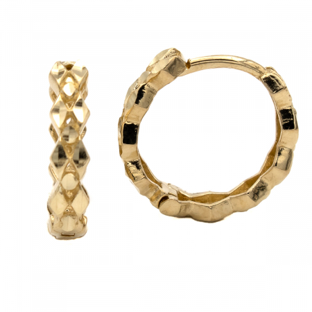 Cercei Polygon aur galben 14K cu model geometric [1]