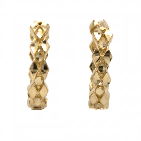 Cercei Polygon aur galben 14K cu model geometric [2]
